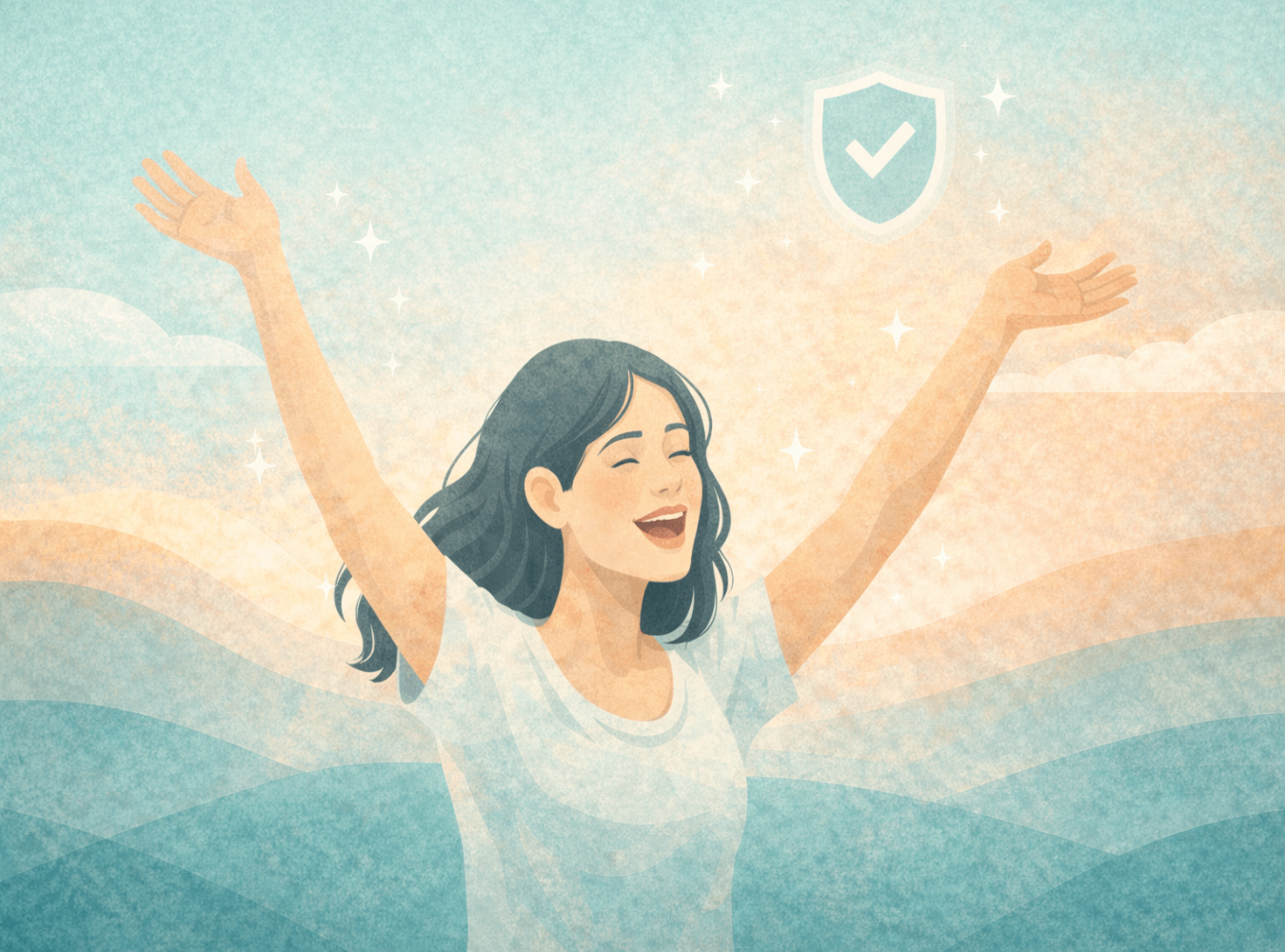 Woman feeling happy knowing menopause does not have to define her.